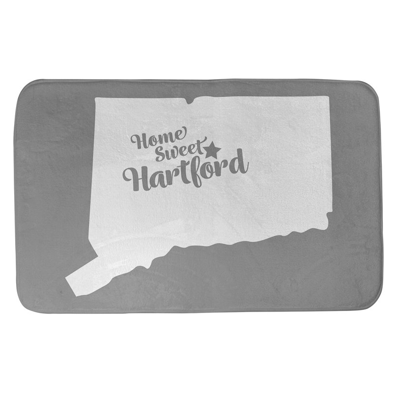 Tapis de salle de bain fairbanks alaska, l 17 po x L 21 po, Gris, Home sweet Hartford
