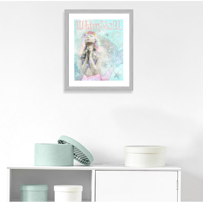 Impression sur papier sirène, H 26,5 po x l 22,5 po x P 0,625 po, Encadré plat argent