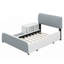 Lit plateforme double avec table de chevet et rangement