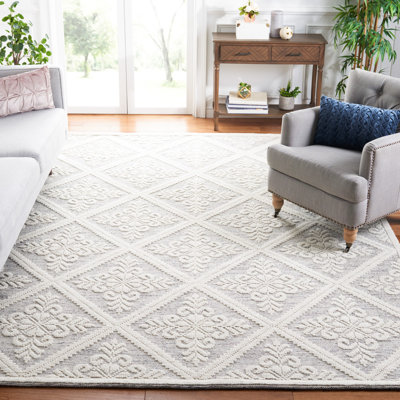 Vermont Hand Woven Wool Damask Rug
