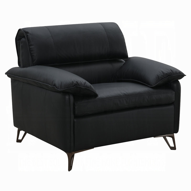 Fauteuil en cuir véritable de 43 po de largeur Bernie