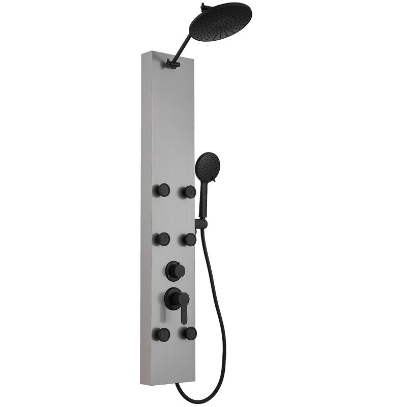 Panneau de douche 47,24 avec, Noir / nickel