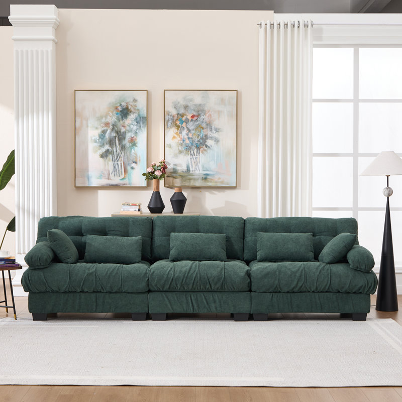 Canapé modulaire avec sièges profonds et confort, 35" H x 123" W x 35" D, Green