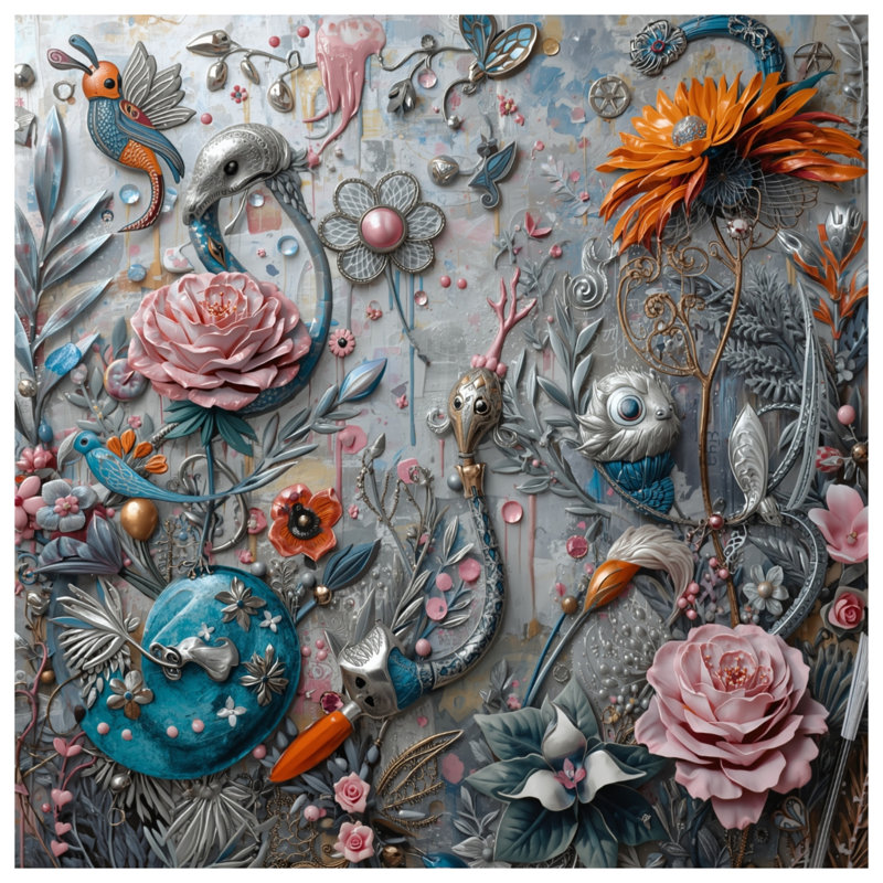 Rideau de douche Floral Birds Fantasy, L 70 po x H 72 po