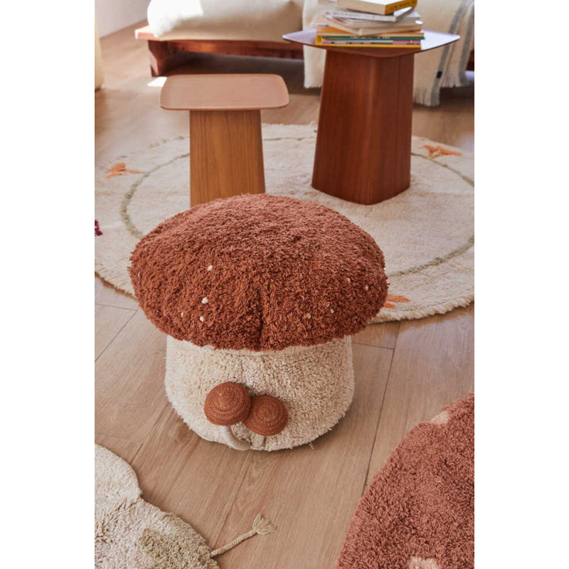Mushroom Hunt Square Pouf