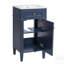 Meuble-lavabo de salle de bain avec lavabo en céramique, ensemble de meuble-lavabo simple autoportant avec porte à fermeture douce, tablette réglable, style français, pieds pleins-922286642