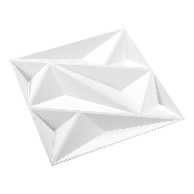 Nori 50 cm x 50 cm Vinyl 3D Wall Panel in White/Grey (12-pack)