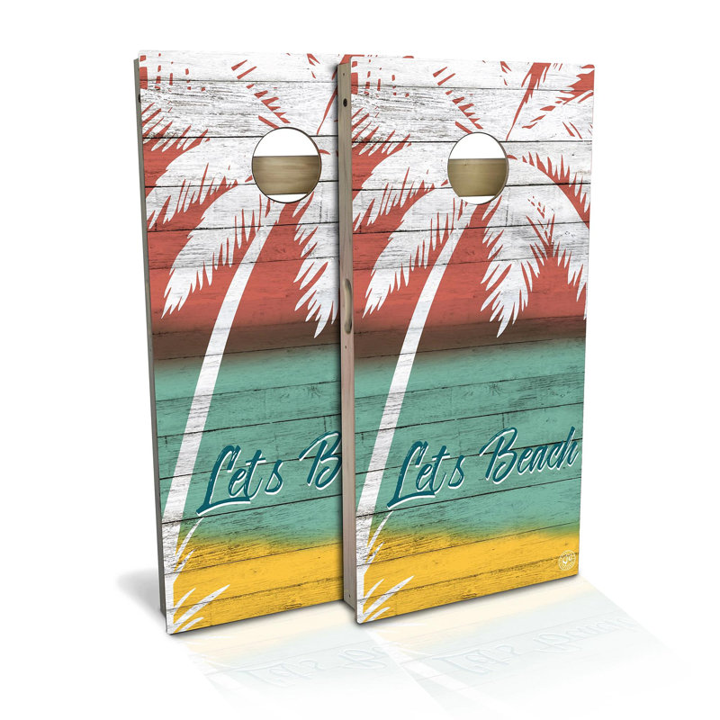 2' x 4' Lets Beach Regulation Size Solid Wood Cornhole Set