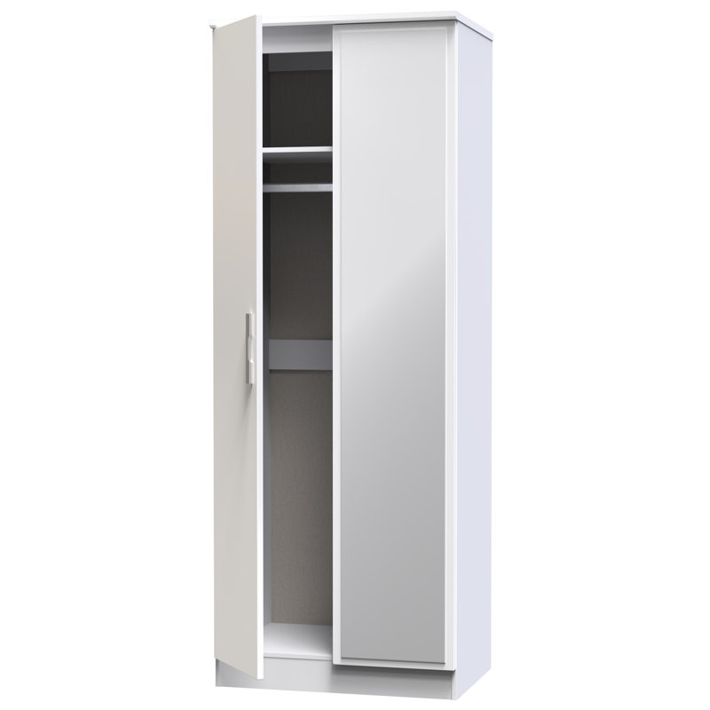 Borgeson Manufactured Wood Wardrobe, White Gloss/White
