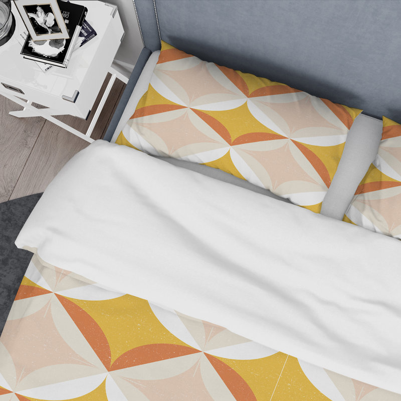 Ensemble de housse de couette Abstract Retro IV Mid-Century, Housse de couette double / grand et 2 taies décor