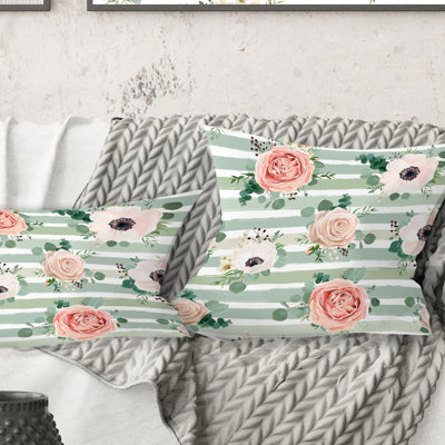 Floral Retro Pattern V - Mid-Century ModernPrinted Throw Pillow