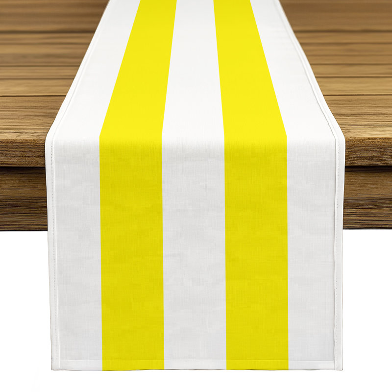 Yellow Striped Table Runner 72" x 12", 72" L x 12" W, Yellow