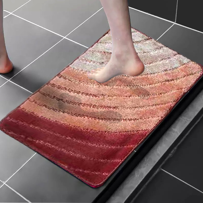 Crestside Non-Slip Bath Rug, Galaxy Orange