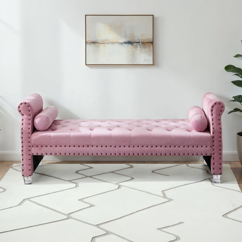 Banc Stephenie, Velours rose