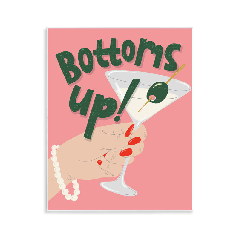  «Bottoms Up with Martini», art mural sur bois par Kristina Hultkrantz