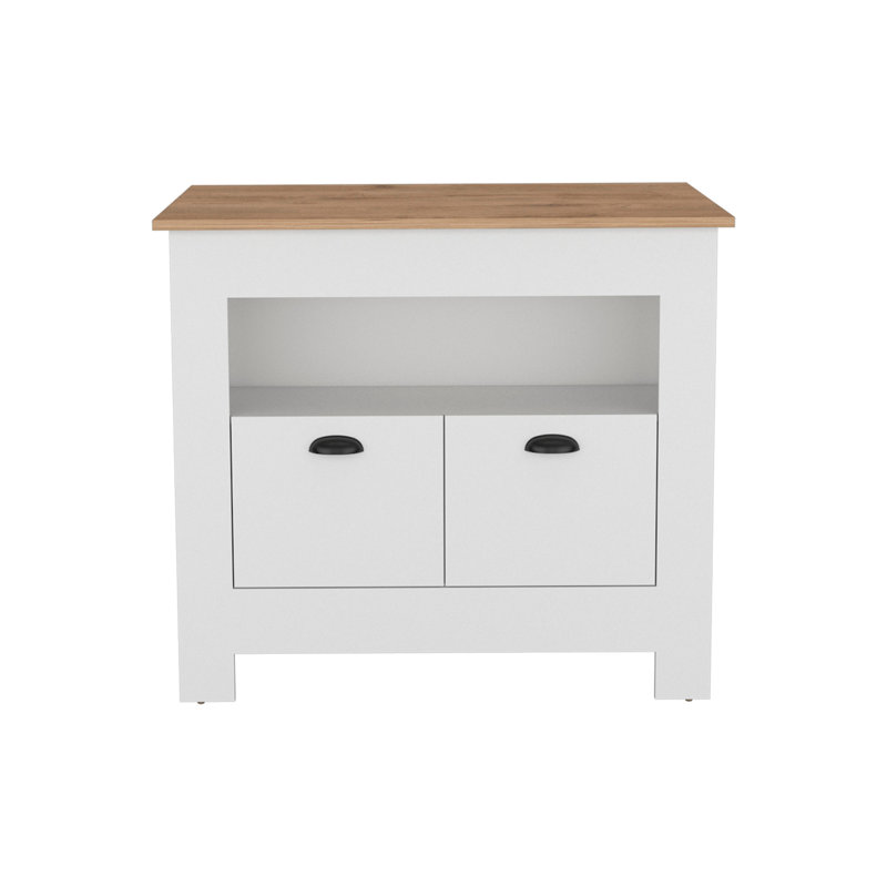 Armoire et étagère à deux portes pour îlot de cuisine Arlet, Blanc
