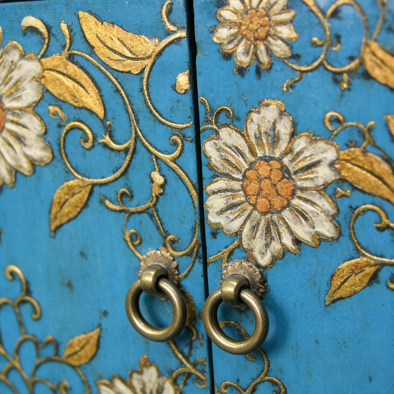 Armoire d'entrée néo-chinois en bois massif