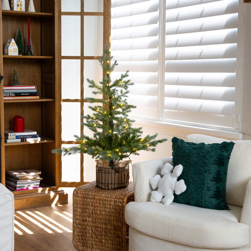 White 3' Pre-Lit Pine Christmas Tree