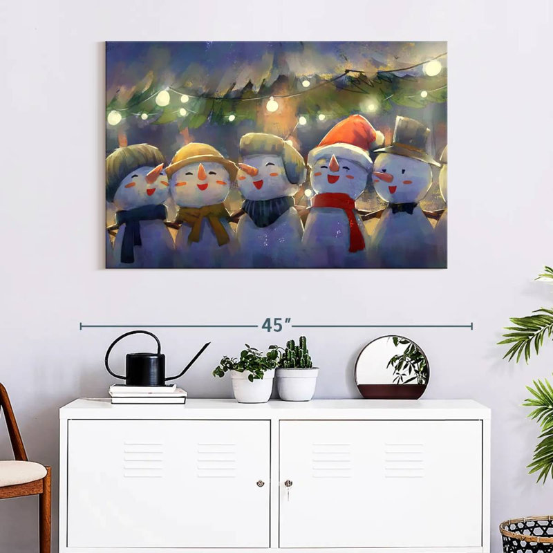 Bonhommes de neige de Noël, H 26 po x l 39 po