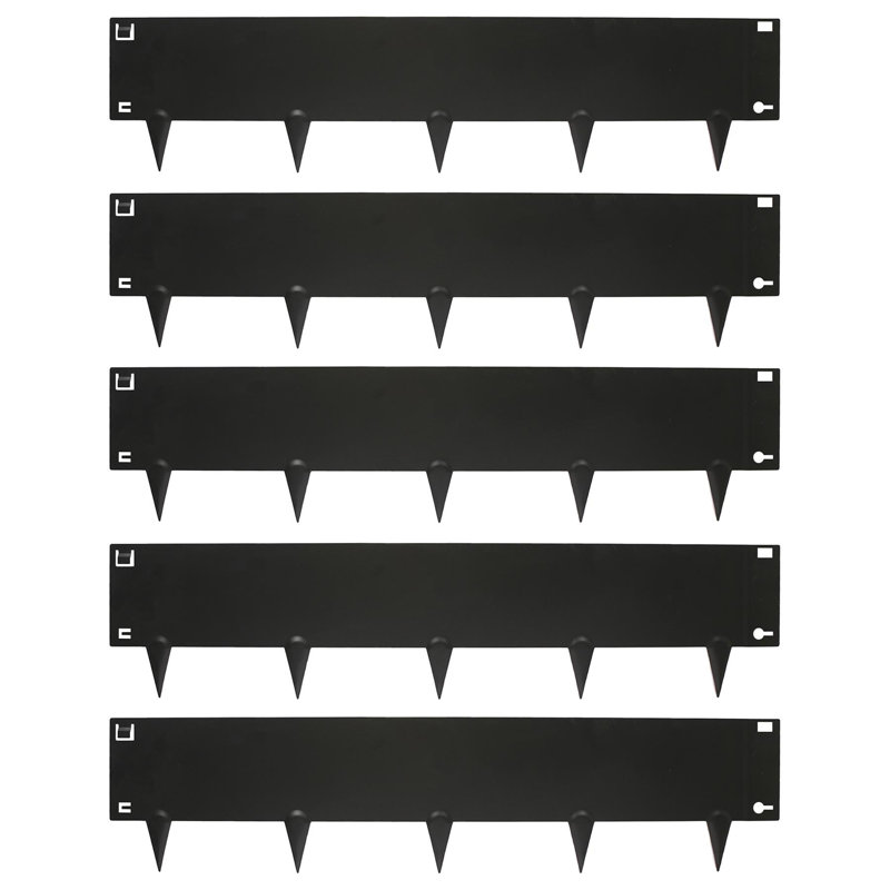 Harbour Housewares 5pc Steel Lawn Edging Set - 5m x 16cm , Black