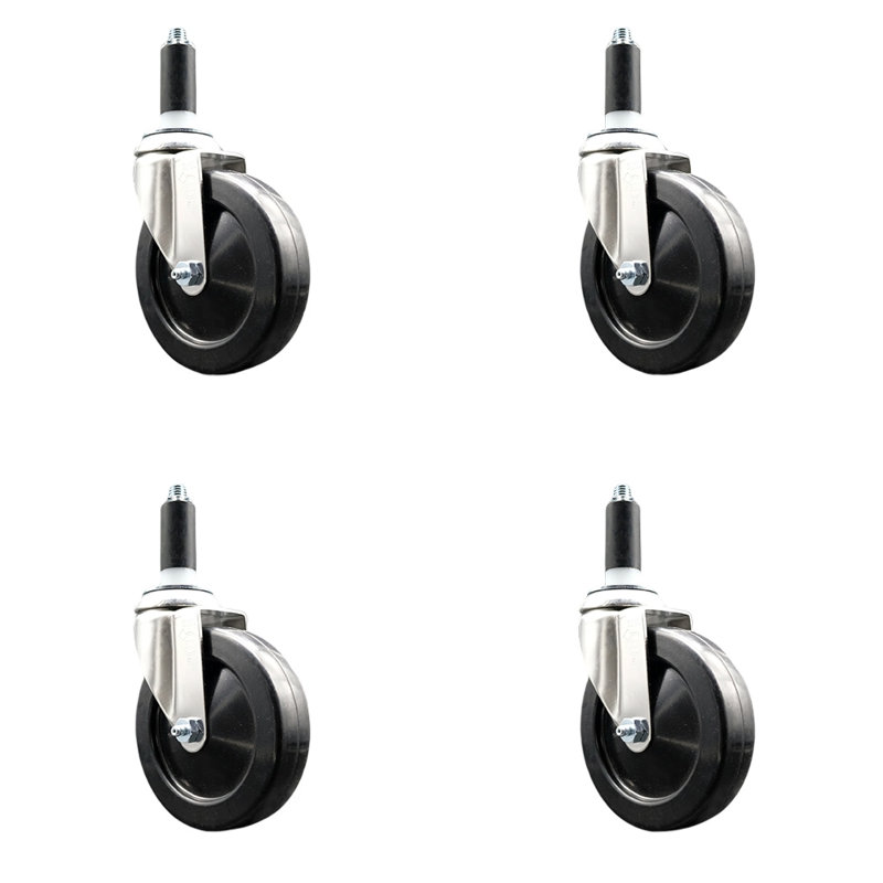 Ensemble de roulettes extensibles en caoutchouc dur, H 5 po x l 5 po