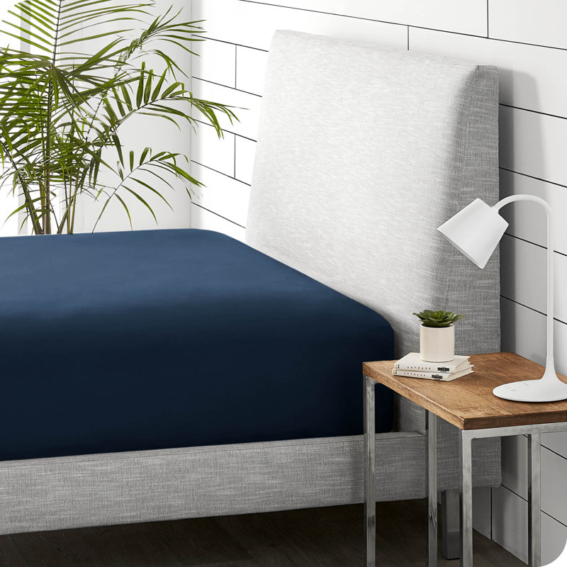 Drap-housse 100% coton Split-King, Bleu