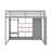 Full Size Wood Loft Bed With Wardrobe, Shelves And Cabinet-1555580787