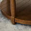Grande table basse de 32,5 po de largeur avec tablettes en bois rembourrées et revêtues de lin rond, pour l'intérieur et l'extérieur, L 32,5 po x l 32,5 po H 18 po, facile à assembler en 5 minutes-357523466