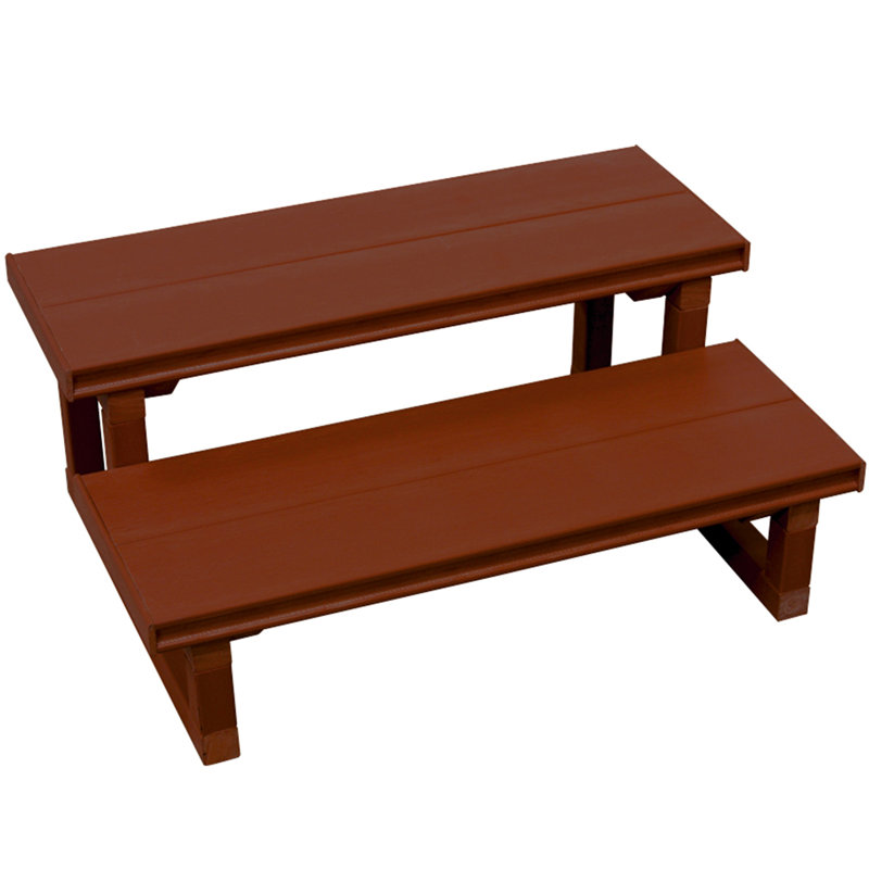 American Spas 21'' D Slip Resistant , Antimicrobial Hot Tub Step, Mahogany