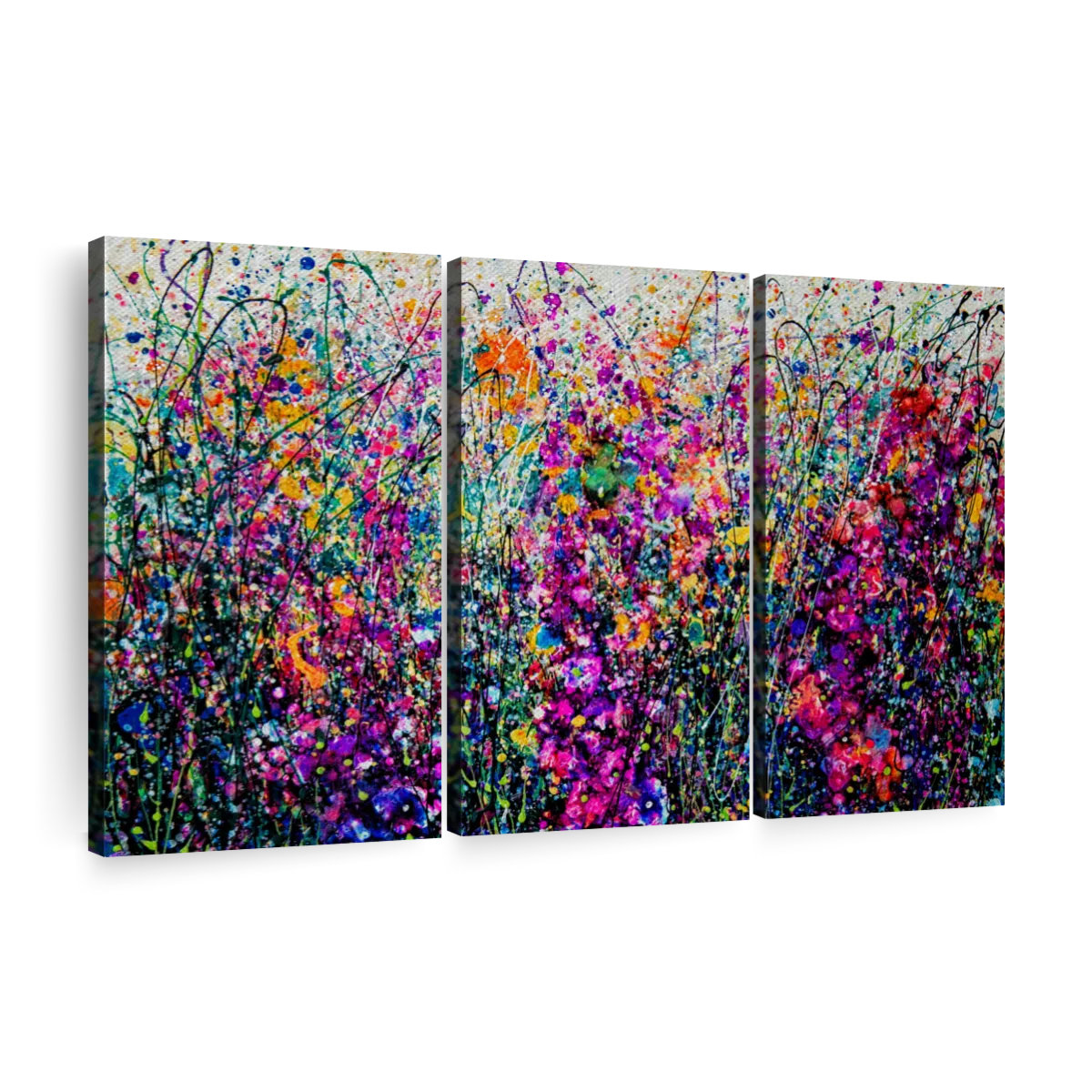 Latitude Run® Hollyhocks Inspired By Pollock Canvas Print - Wayfair Canada