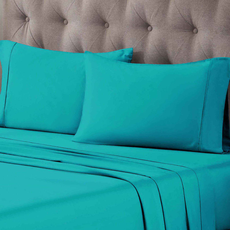 Luxor Treasures 400 Thread Count Egyptian Cotton Blend Pillowcase, King, Teal