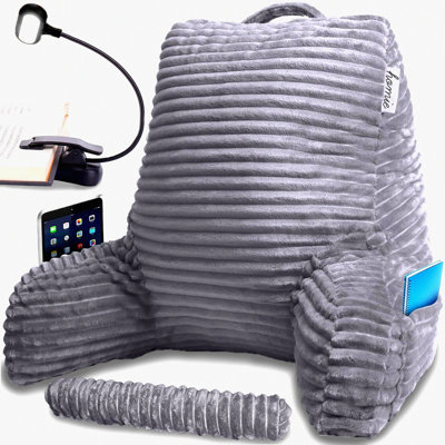 CozyComfort Reading Pillow with Arm Rests, Wrist Support, and Back Cushion - Perfect for Bed Rest, Lounging, Working on Laptop, Watching TV - Passion