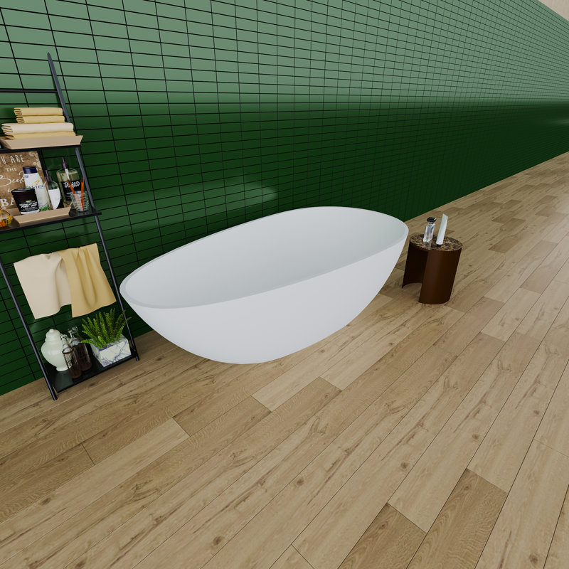 Unionstone 59 " L x 30.75 " W Undermount Soaking Solid Surface Bathtub