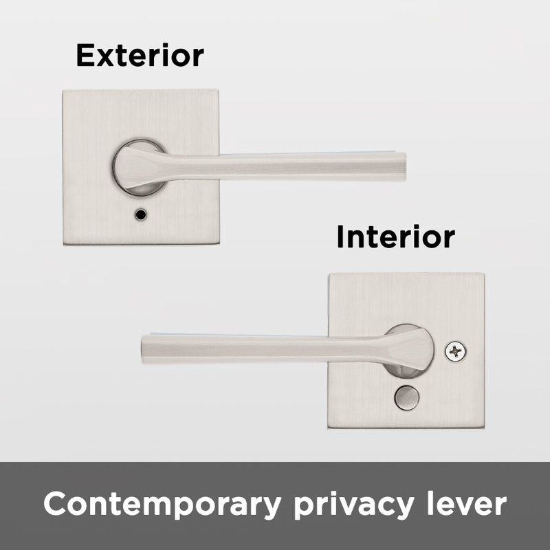 Lisbon Privacy Door Lever, Satin Nickel