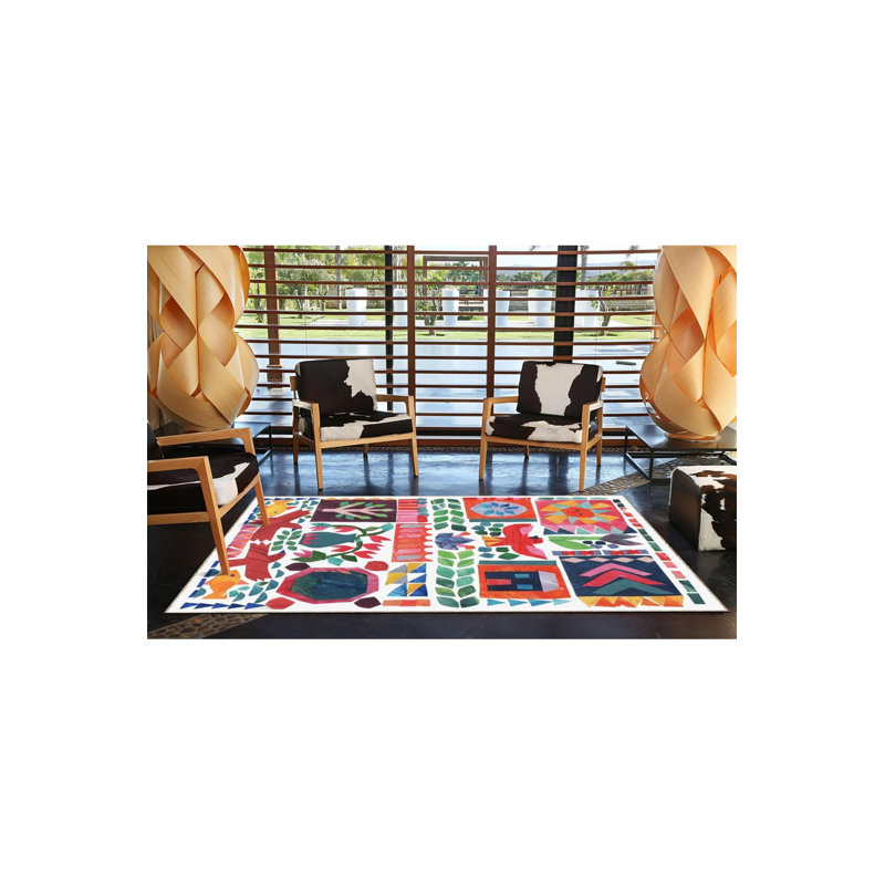 Multi Color Mixed Figure Pattern Creative Modern Decorative Machine Washable Area Rug, Runner 2'6" x 9'10"