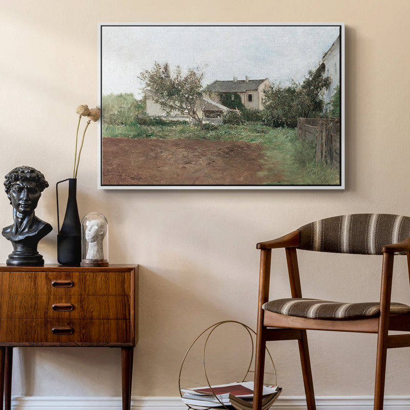 "Vintage Landscape -DCCCLxxvii" sur, H 25 po x l 37 po x P 2 po, Toile encadrée flottée blanche