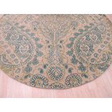 Hand Tufted Wool Floral Area Rug in Green