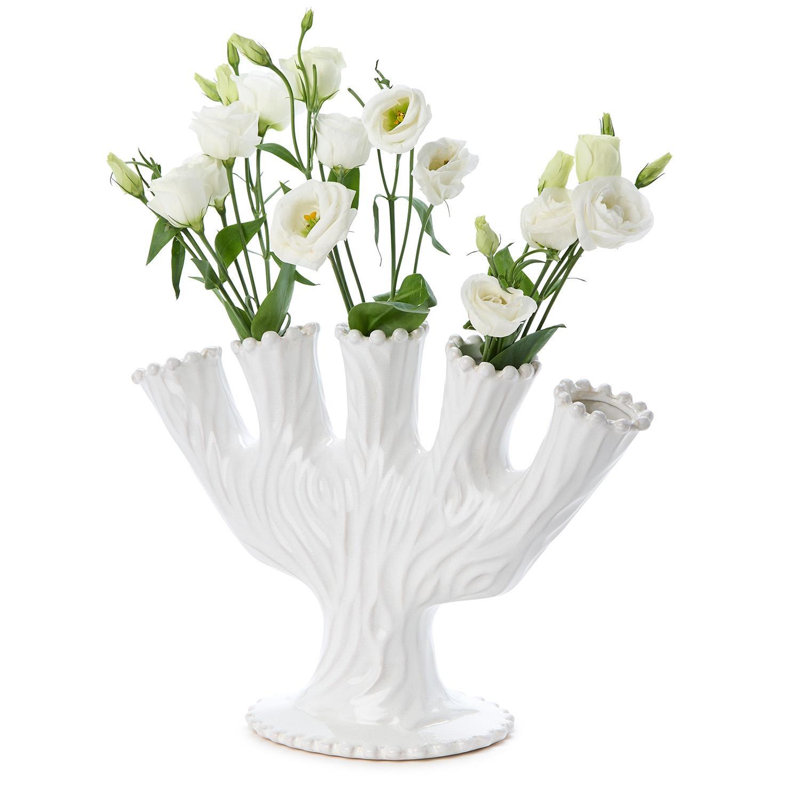 Vase décoratif en céramique 5 tiges, 9,5 po