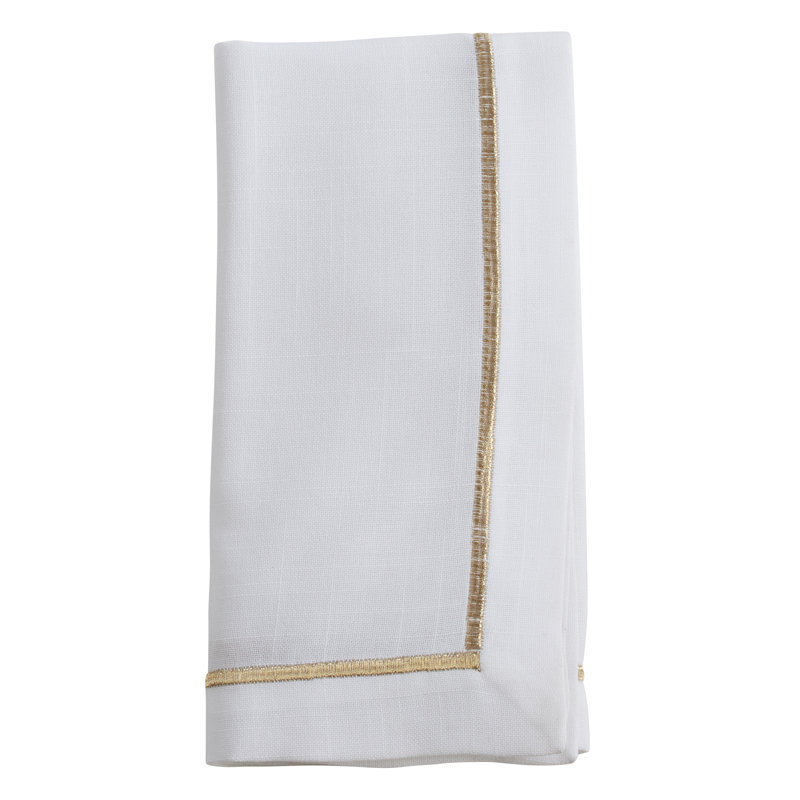 Odelle Polyester No Pattern Square Napkin, Gold
