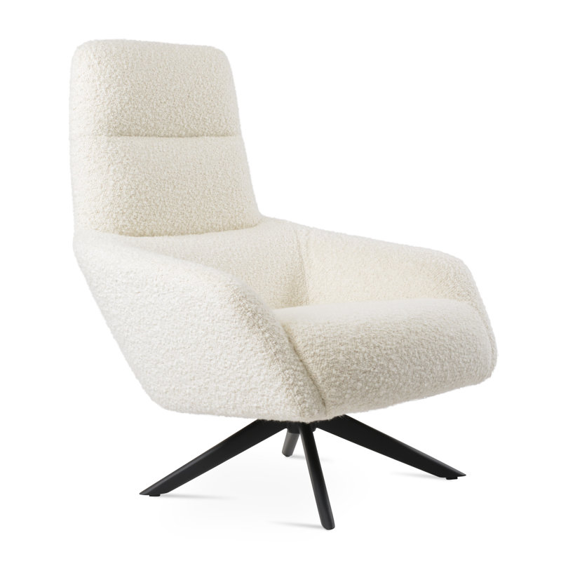 Fauteuil Sword, Laine blanc cassé, Noir