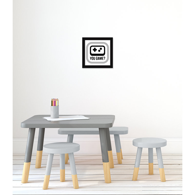 Décoration murale pour enfants de jeux, H 14 po x l 14 po x P 0,63 po, Cadre noir
