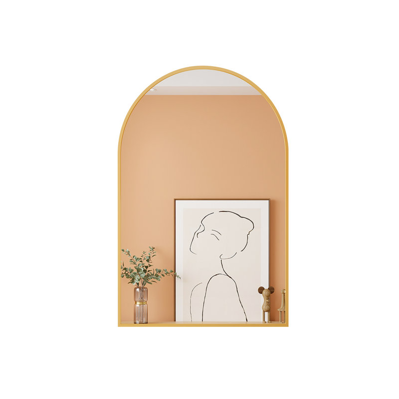 Metal Arch Wall Mirror, Gold