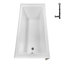 Baignoire en alcôve en acrylique blanc brillant avec drain extérieur 66 po x 32 po Streamline-101699428