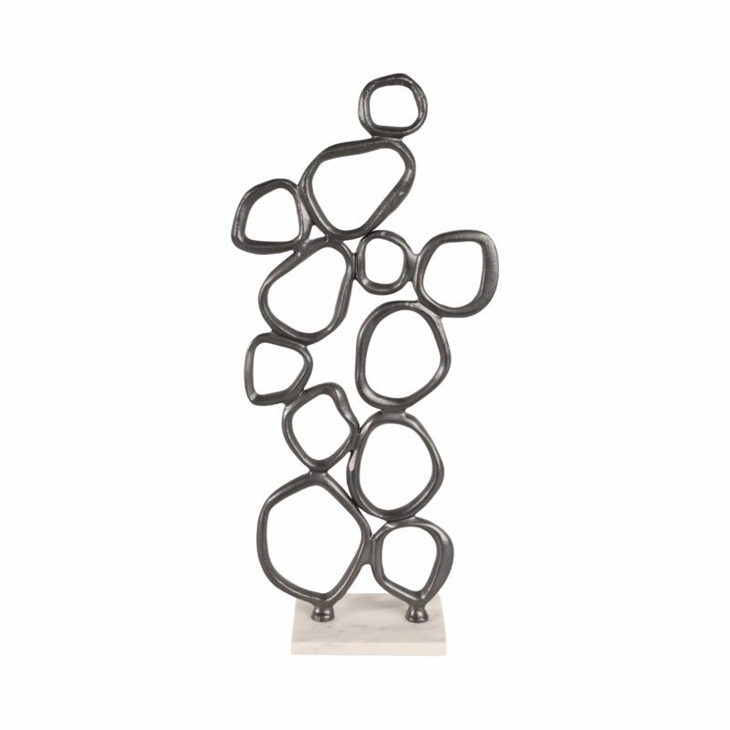 Tidus Small Ring Statuary, Black, 25" H x 12" W x 5" D