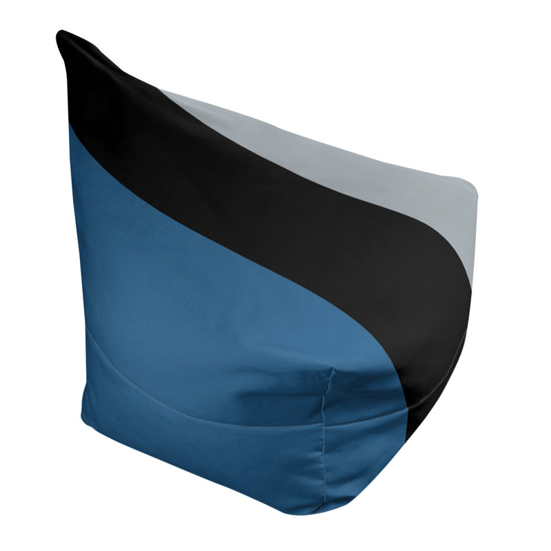 Bean Bag Cover, 30" H x 27" W x 2" D, Blue/Black/Silver