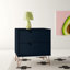 Table de chevet 2 tiroirs Mid-Century moderne bleu Rockefeller-951335396
