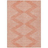 HomeRoots 3' X 5' Salmon And Ivory Geometric Washable Indoor Outdoor Area Rug
