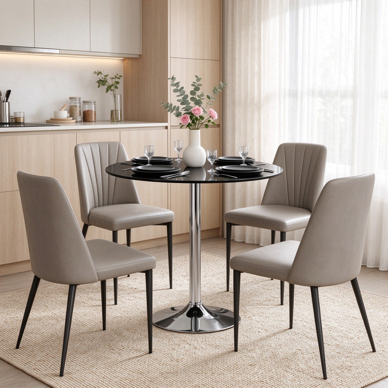 Dining Table with Glass Base