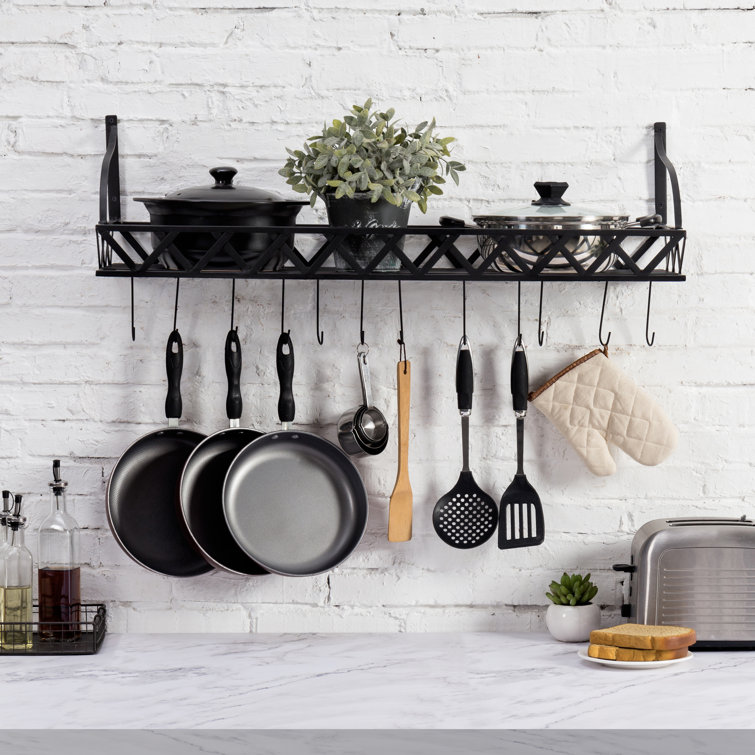 Red Barrel Studio® Metal Rectangle Wall Mounted Pot Rack & Reviews