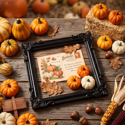 Décorations d'Halloween, photographie d'Halloween, mini cadre photo noir en relief, cadre vide, accessoires de fond